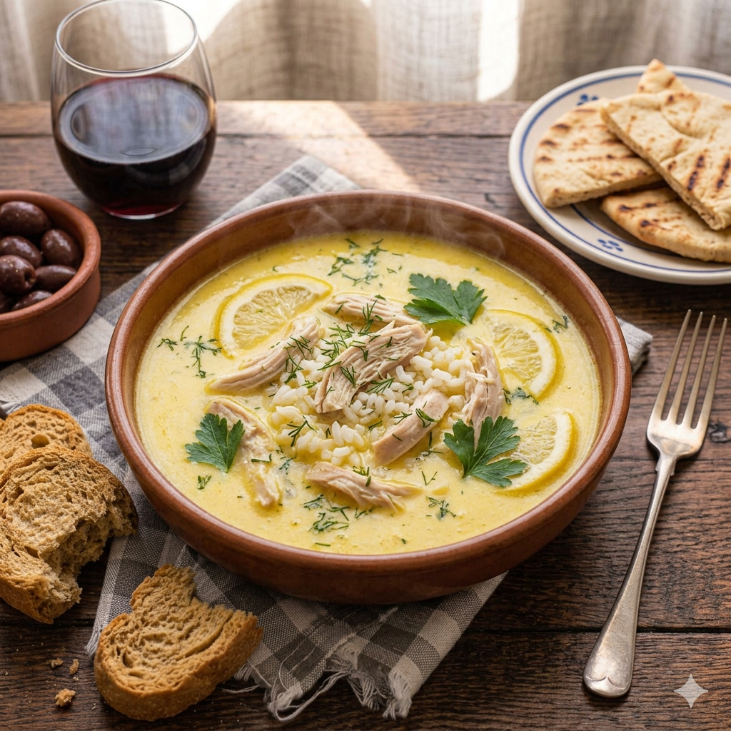 Chicken Lemon Rice Soup
